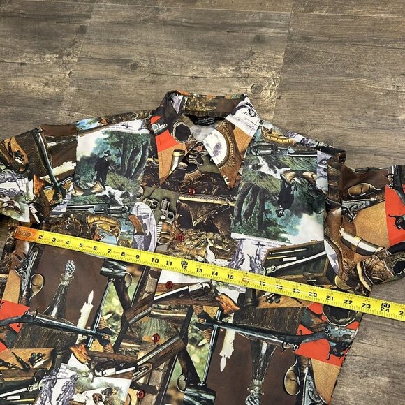 Vintage Men’s Dog‎ Hunting Polyester Long Sleeve Button Up Shirt Size Large - Picture 5 of 8